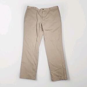 Brooks Brothers Men's Beige Khaki Advantage Chino Hudson Pants 40X32 Flat Front